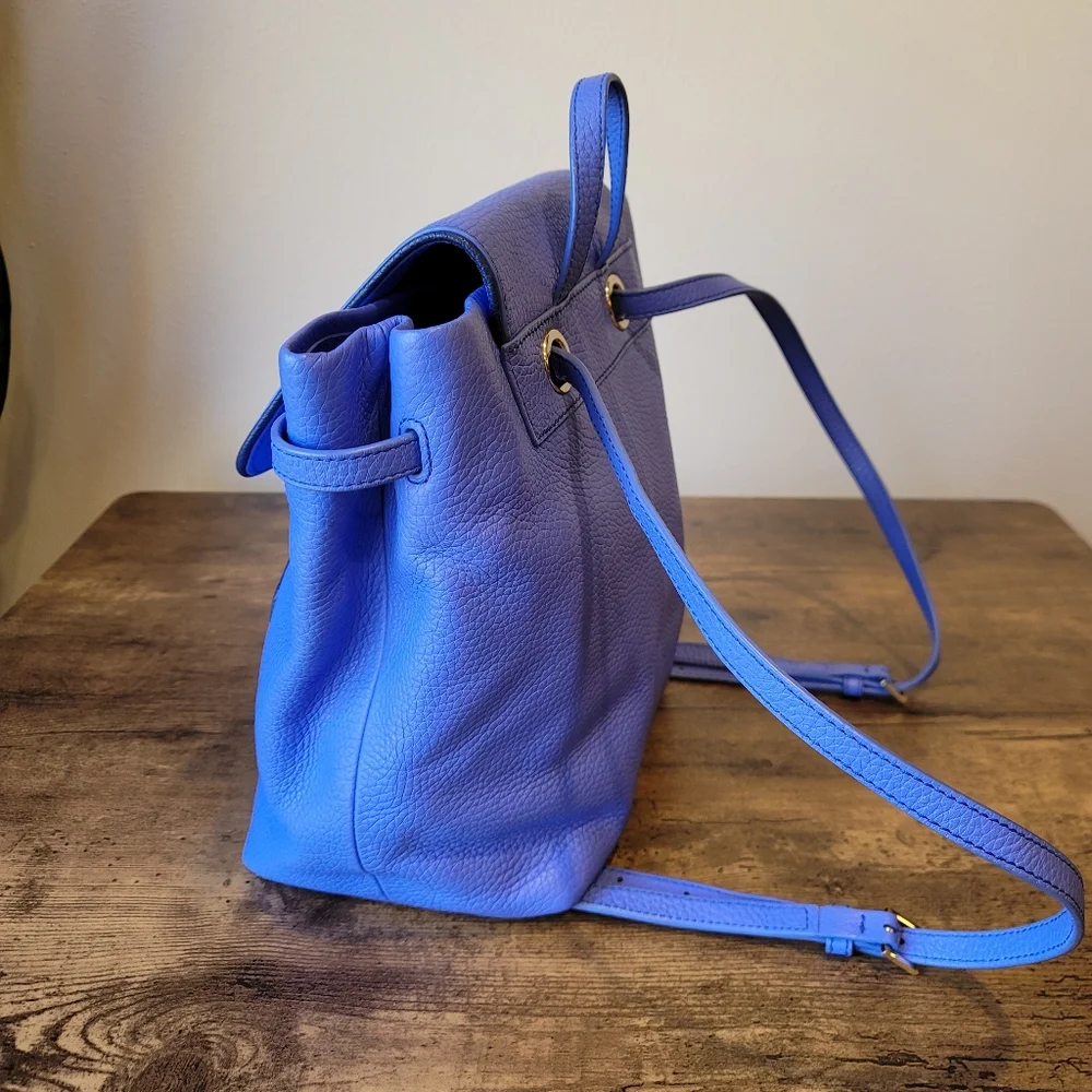 Kate Spade Kacy Chester Street Periwinkle Blue Leather Backpack Purse - Picture 5 of 13
